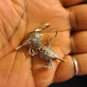 Sterling Silver and Marcasite Bird Earrings